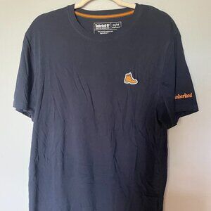 Timberland T Shirt Men’s Medium M Short Sleeve Blue Boot Patch